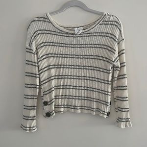 Striped white long sleeve top